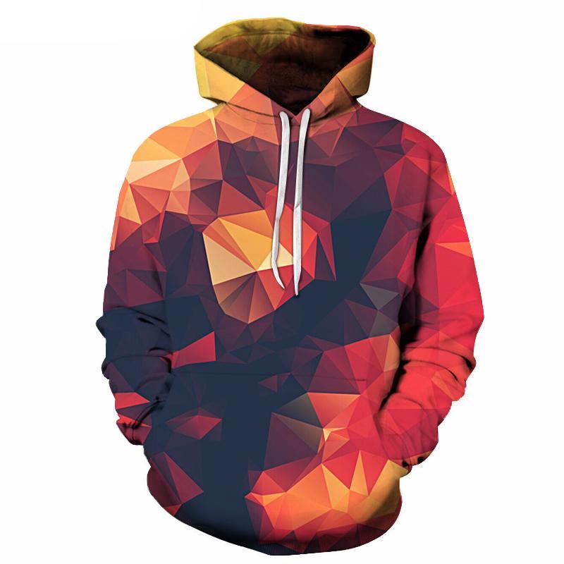 Red Geometric Triangle Glow Hoodie - The Hoodie Store