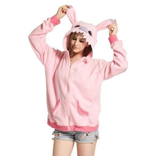 Pink Stitch Animal Theme Hoodie - The Hoodie Store