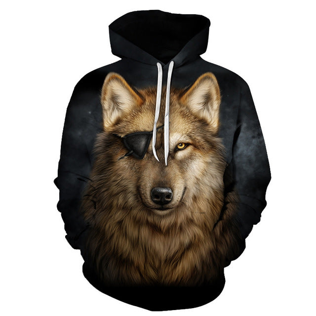 Wolf Eye Patch Hoodie - The Hoodie Store
