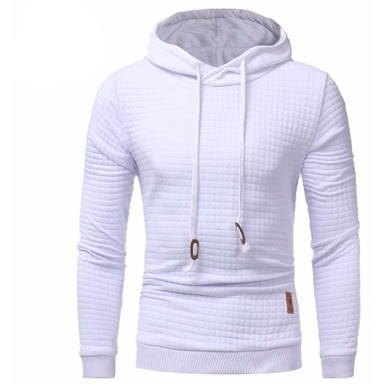 Men's Plaid Drawstring Casual Hoodie - The Hoodie Store