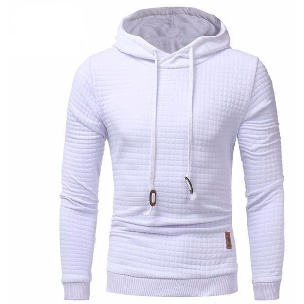 Men's Plaid Drawstring Casual Hoodie - The Hoodie Store