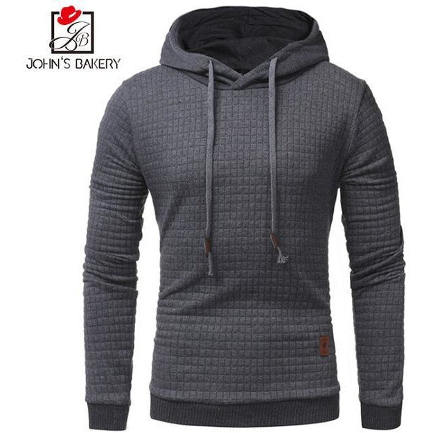 Men's Plaid Drawstring Casual Hoodie - The Hoodie Store