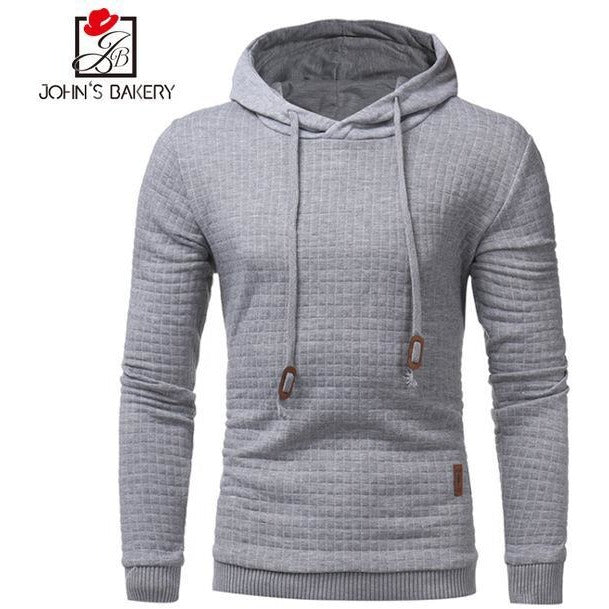 Men's Plaid Drawstring Casual Hoodie - The Hoodie Store