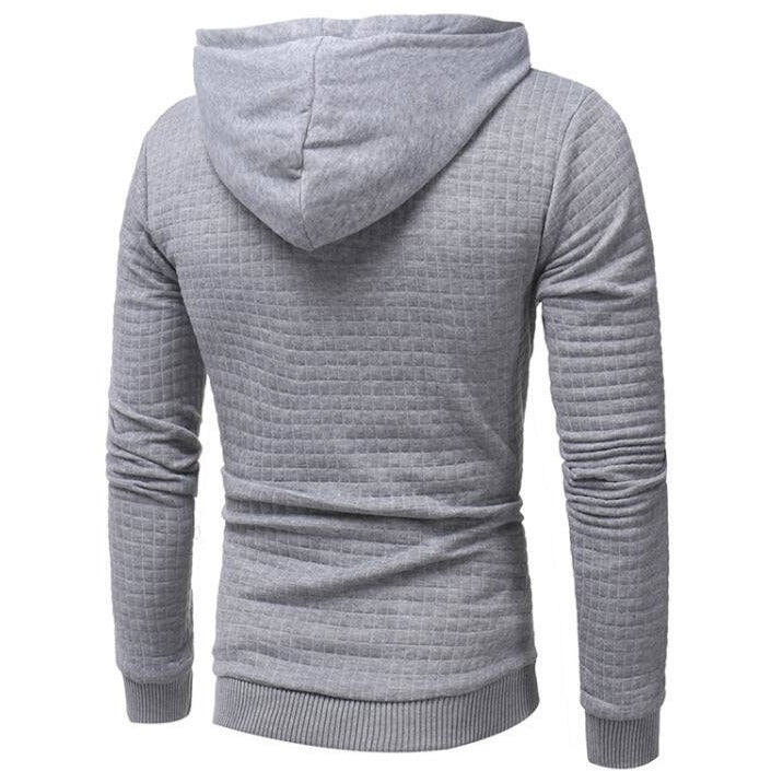 Men's Plaid Drawstring Casual Hoodie - The Hoodie Store