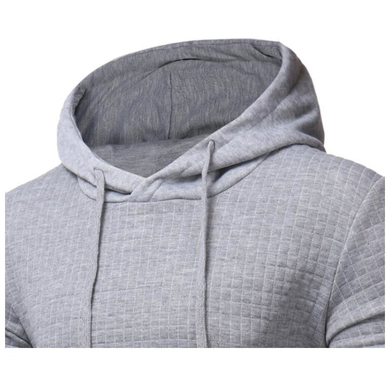 Men's Plaid Drawstring Casual Hoodie - The Hoodie Store