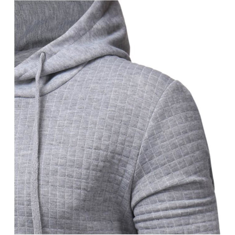 Men's Plaid Drawstring Casual Hoodie - The Hoodie Store