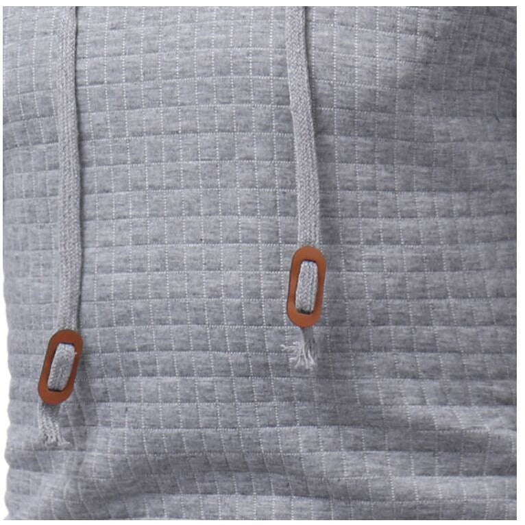 Men's Plaid Drawstring Casual Hoodie - The Hoodie Store