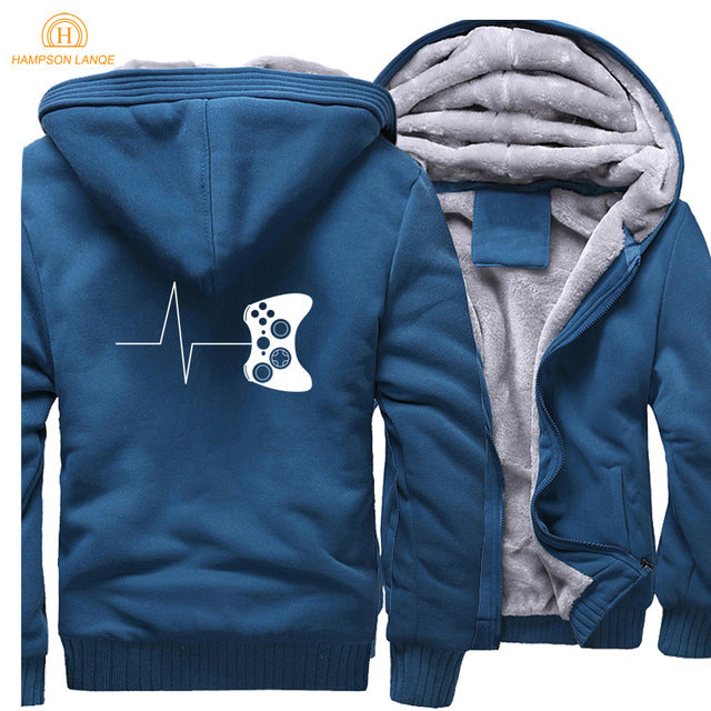 Black Solid Video Game Zipper Fleece - The Hoodie Store