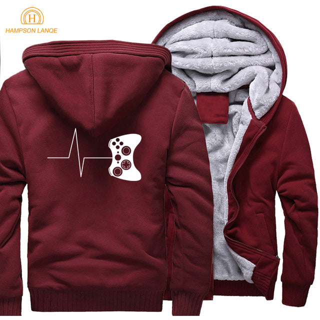 Black Solid Video Game Zipper Fleece - The Hoodie Store