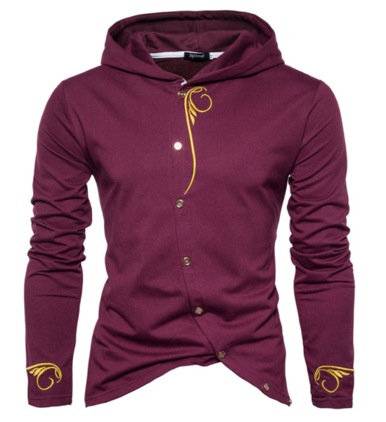 Men's Embroidered Lux Button-Up Hoodie - The Hoodie Store