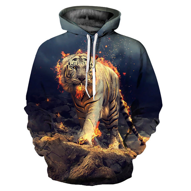 Burning Tiger Hoodie - The Hoodie Store