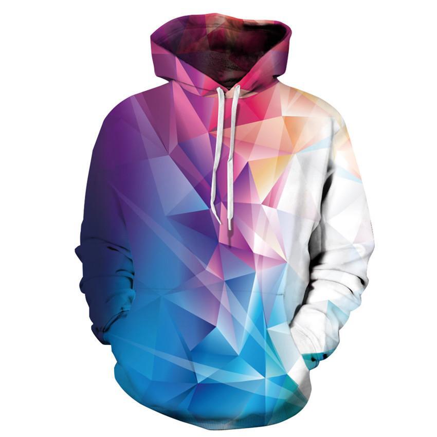 Sublimation Printed 3d Geo Print Hooded Sweatshirt Fast Shipping