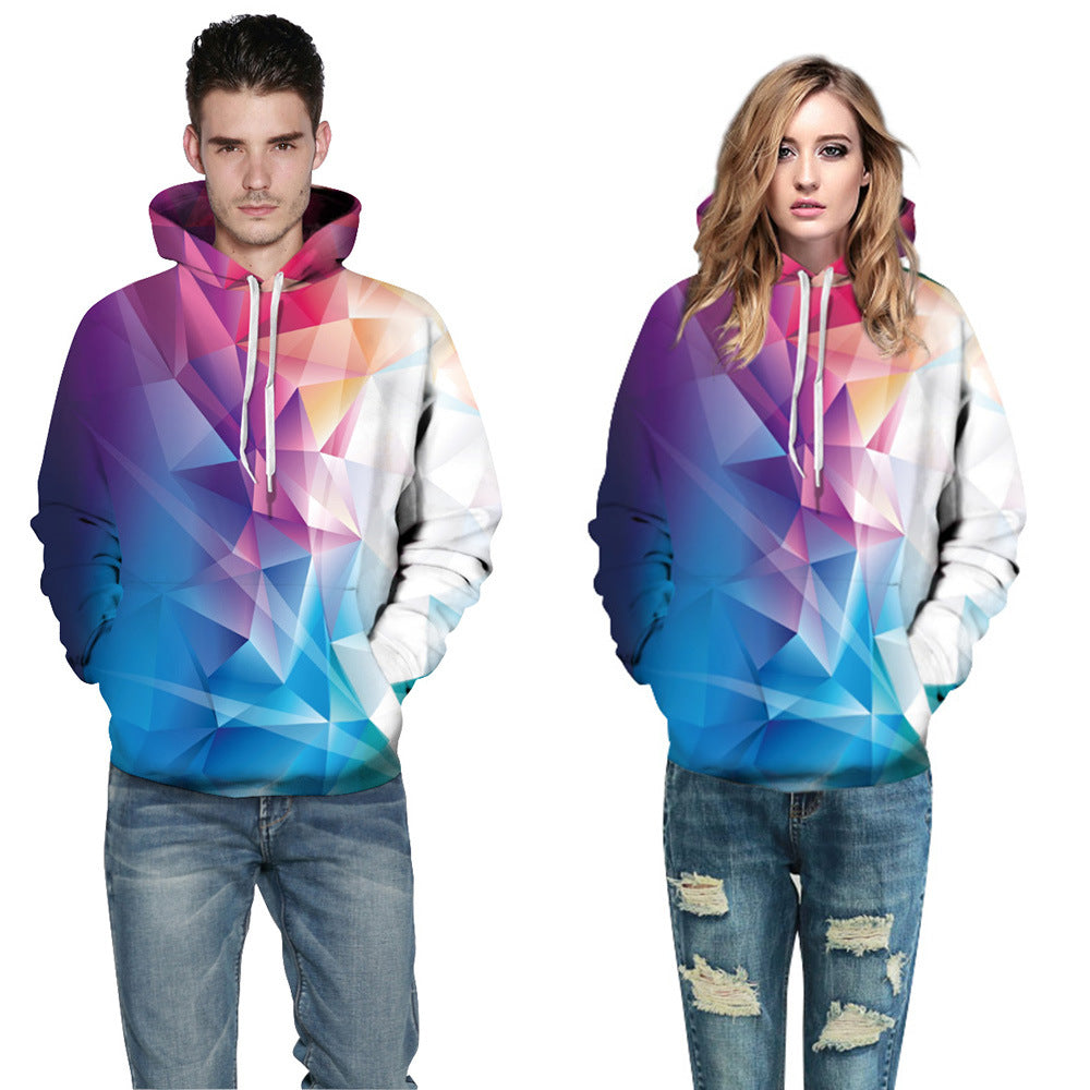 Blue Violet Geometric Art Hoodie - The Hoodie Store