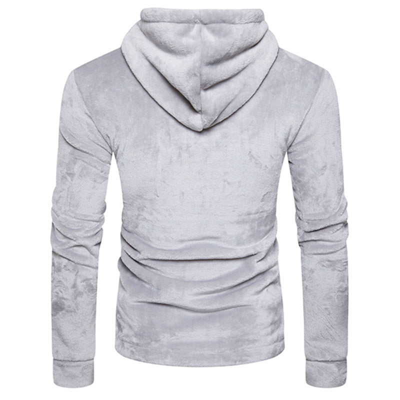 Men's Coral Velvet Button Collar Hoodie - The Hoodie Store