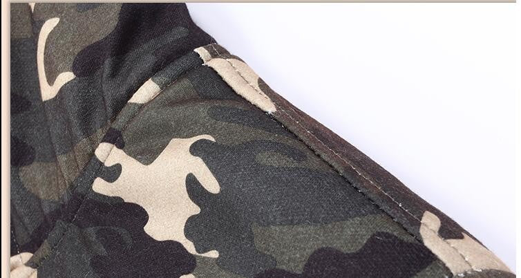 Olive Green Camouflage Zipper Fleece Hoodie - The Hoodie Store
