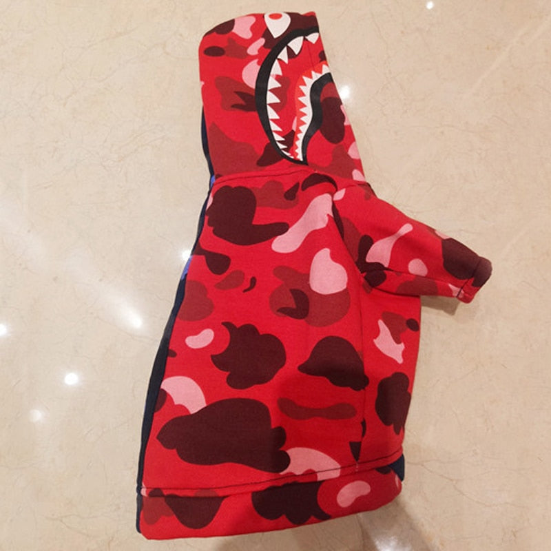 Red & Blue Camouflage Hoodies For Dogs - The Hoodie Store