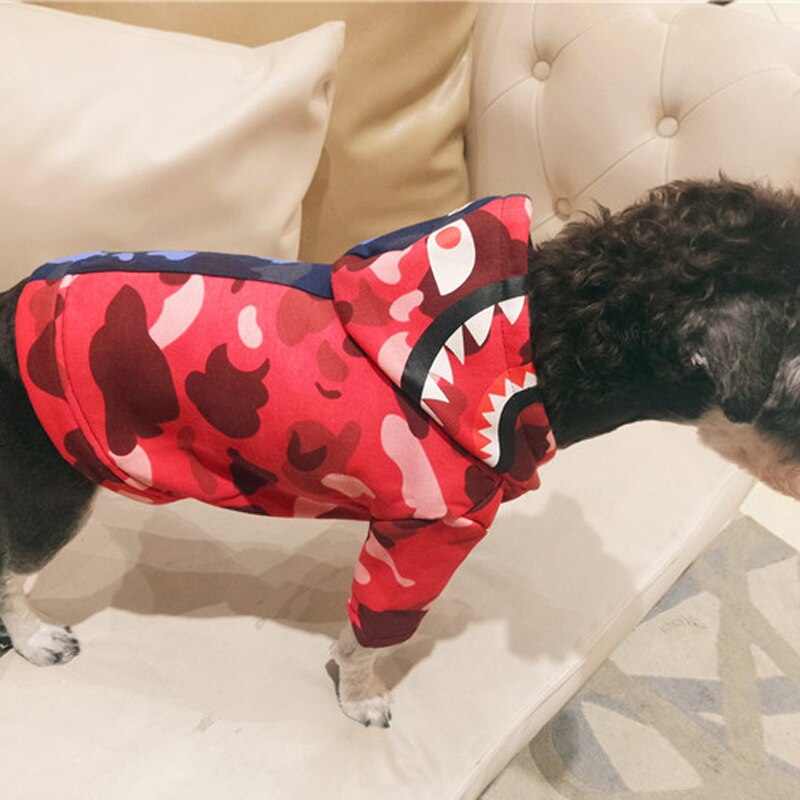 Red & Blue Camouflage Hoodies For Dogs - The Hoodie Store