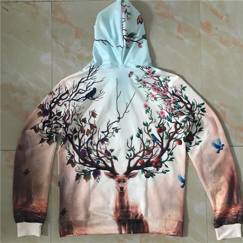 Morning Reindeer Antlers Hoodie by JOJOE - The Hoodie Store