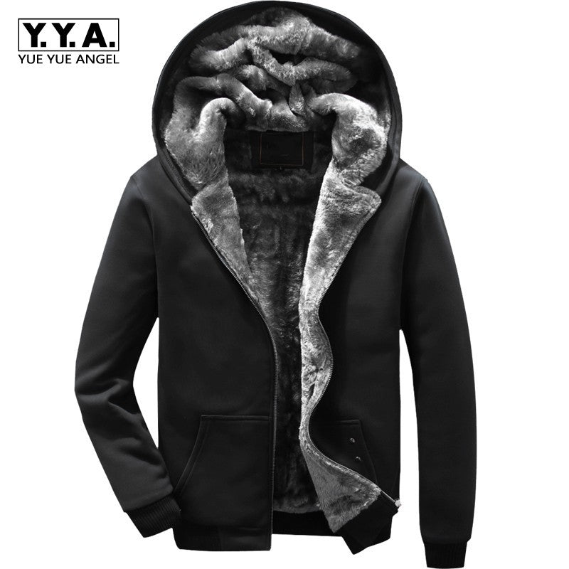 Fleece Jacket Hoodie With Fur Inside Mens Buffalo David Bitton