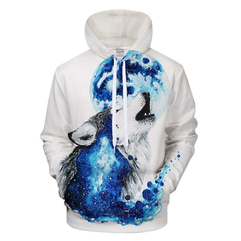 3D Howling Wolf Hoodie - The Hoodie Store