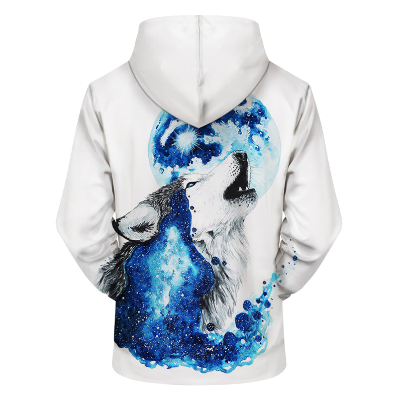 3D Howling Wolf Hoodie - The Hoodie Store