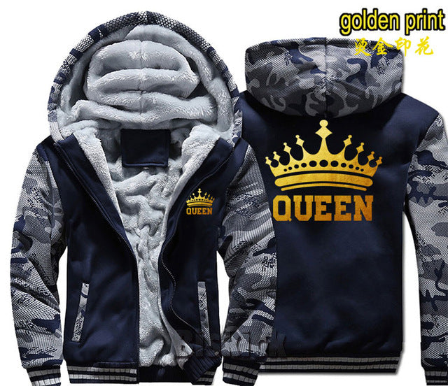 Grey Camouflage King Zipper Hoodie - The Hoodie Store