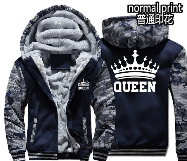 Grey Camouflage King Zipper Hoodie - The Hoodie Store