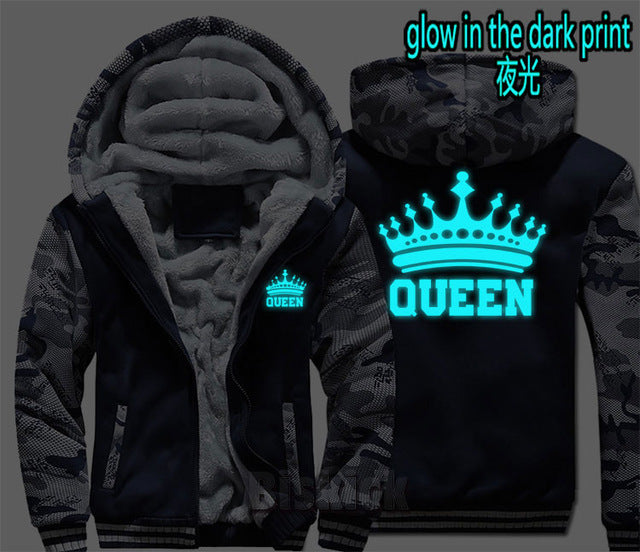 Grey Camouflage King Zipper Hoodie - The Hoodie Store