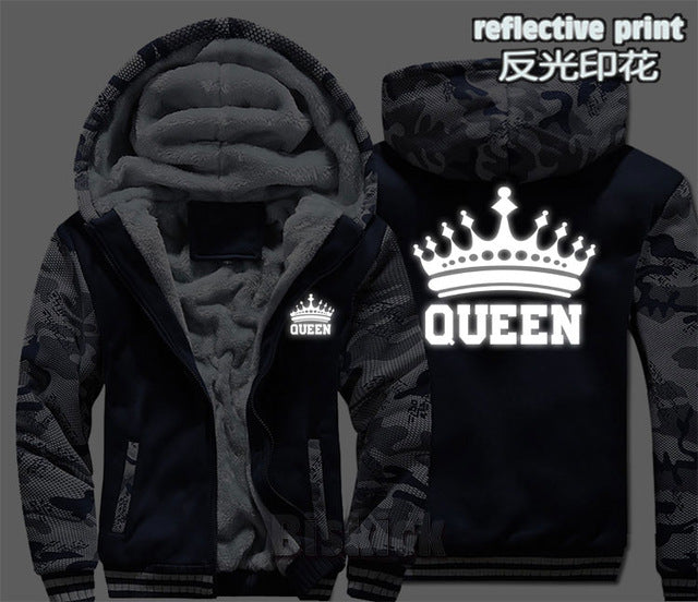 Grey Camouflage King Zipper Hoodie - The Hoodie Store