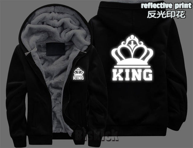 Grey Camouflage King Zipper Hoodie - The Hoodie Store