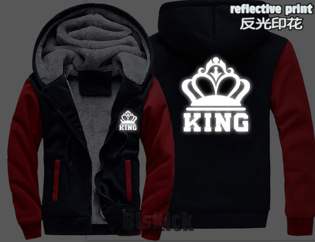 Grey Camouflage King Zipper Hoodie - The Hoodie Store