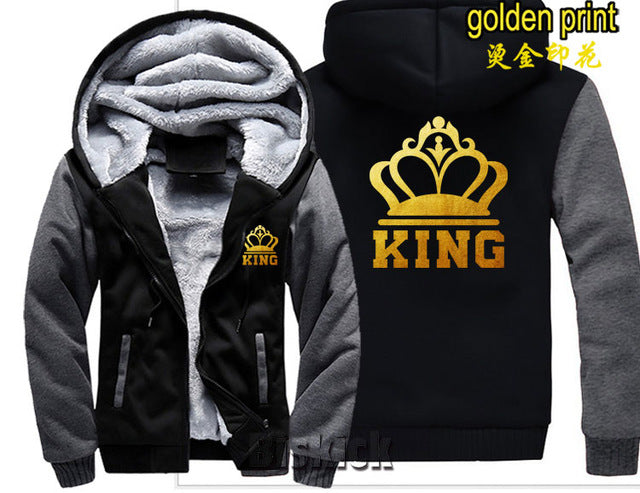 Grey Camouflage King Zipper Hoodie - The Hoodie Store