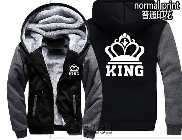 Grey Camouflage King Zipper Hoodie - The Hoodie Store