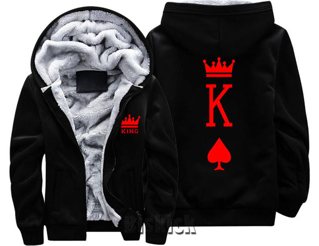 Blue and Grey King Zipper Hoodie - The Hoodie Store