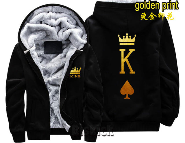 Blue and Grey King Zipper Hoodie - The Hoodie Store