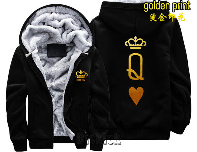 Blue and Grey King Zipper Hoodie - The Hoodie Store