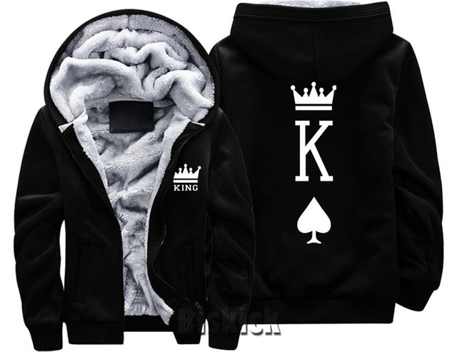 Blue and Grey King Zipper Hoodie - The Hoodie Store