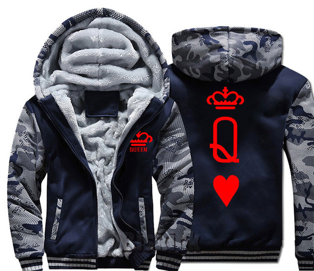 Blue and Grey King Zipper Hoodie - The Hoodie Store