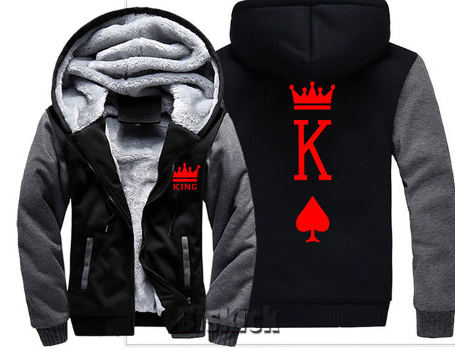 Blue and Grey King Zipper Hoodie - The Hoodie Store
