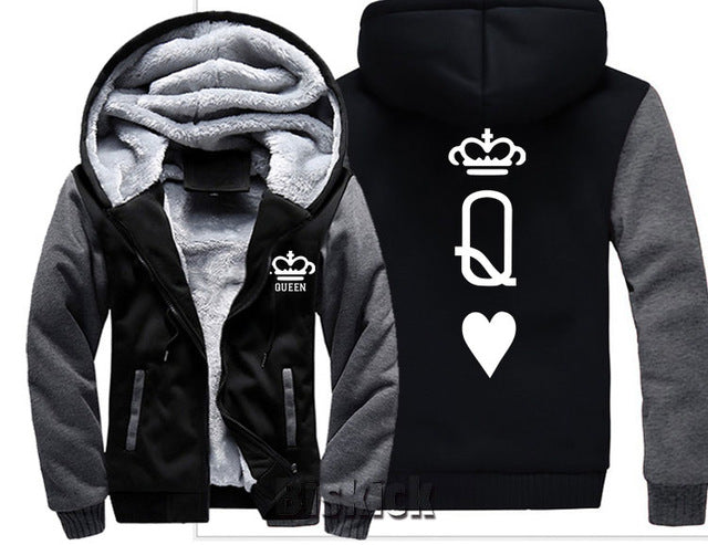 Blue and Grey King Zipper Hoodie - The Hoodie Store