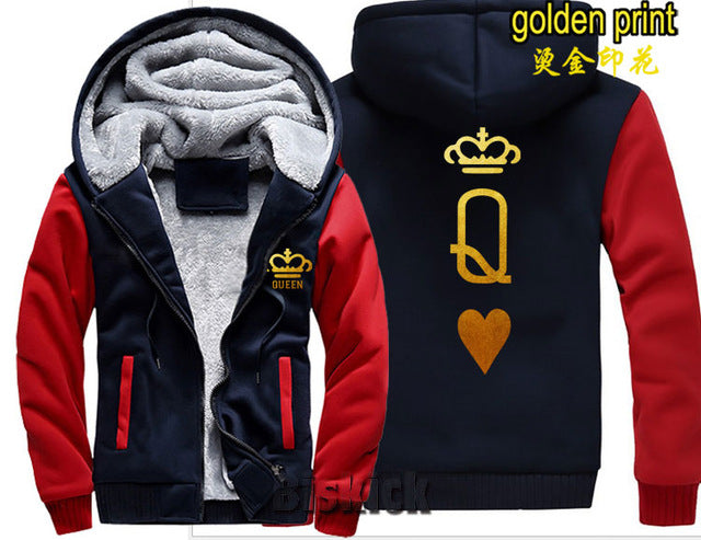 Blue and Grey King Zipper Hoodie - The Hoodie Store