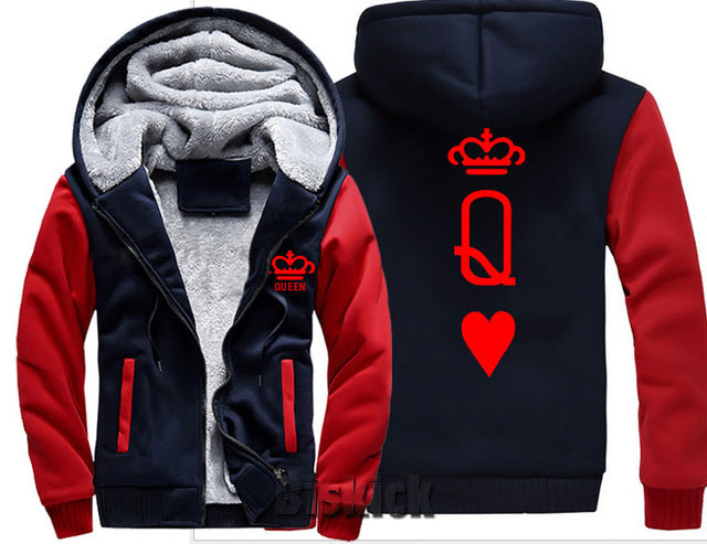 Blue and Grey King Zipper Hoodie - The Hoodie Store