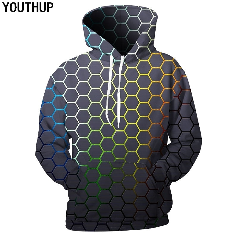 Multicolored Honeycomb Hoodie - The Hoodie Store