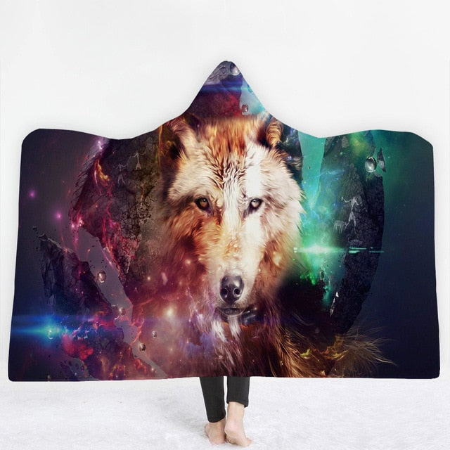 Wolf Hooded Blanket - The Hoodie Store