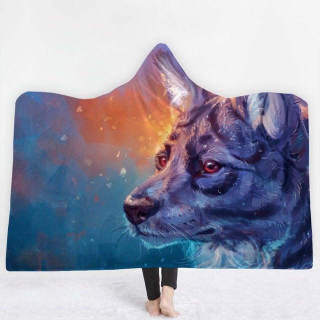 Wolf Hooded Blanket - The Hoodie Store
