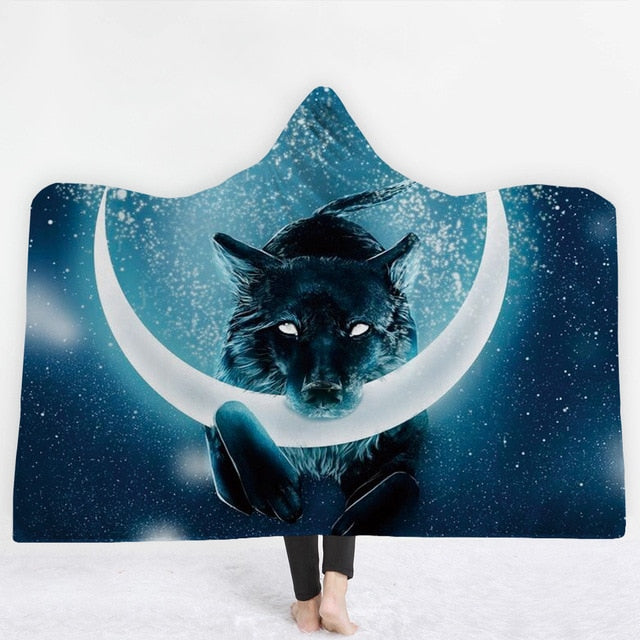 Wolf Hooded Blanket - The Hoodie Store