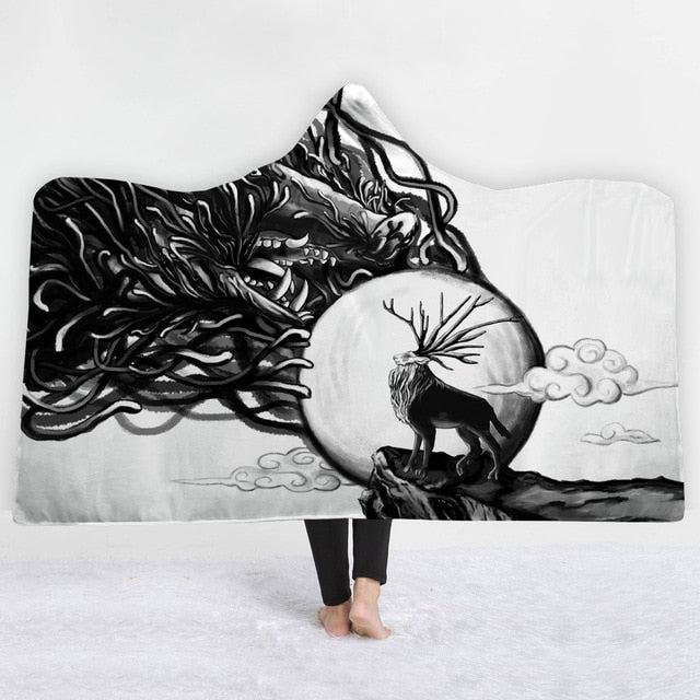3D Animal monster Hooded Blanket - The Hoodie Store