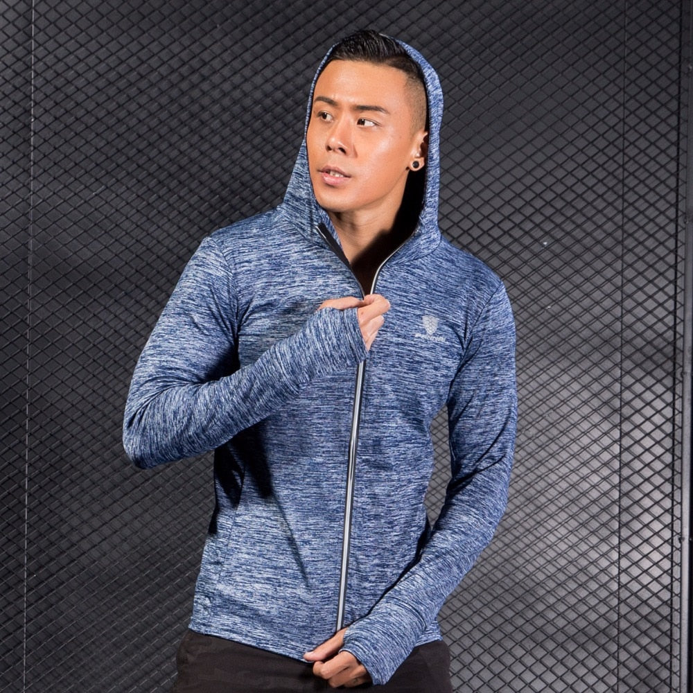 Sporty Hooded Gym Zip Jacket Menswear