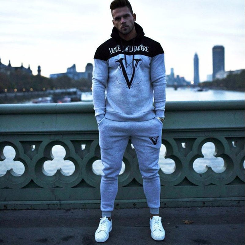 Fashion and Leisure Splicing Gym Hoodie - The Hoodie Store