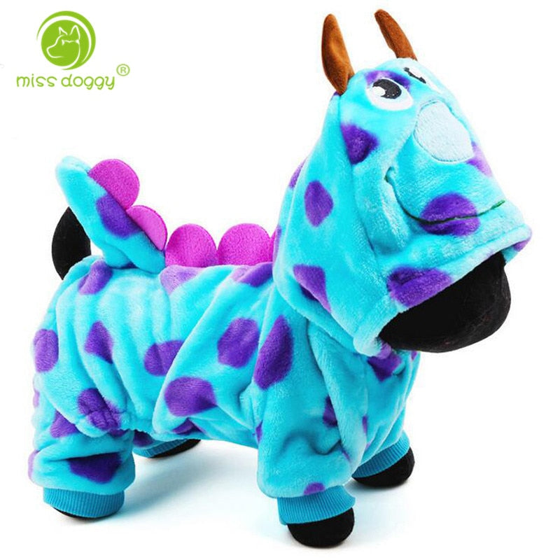 Blue Dinosaur Costume Hoodie For Dog - The Hoodie Store